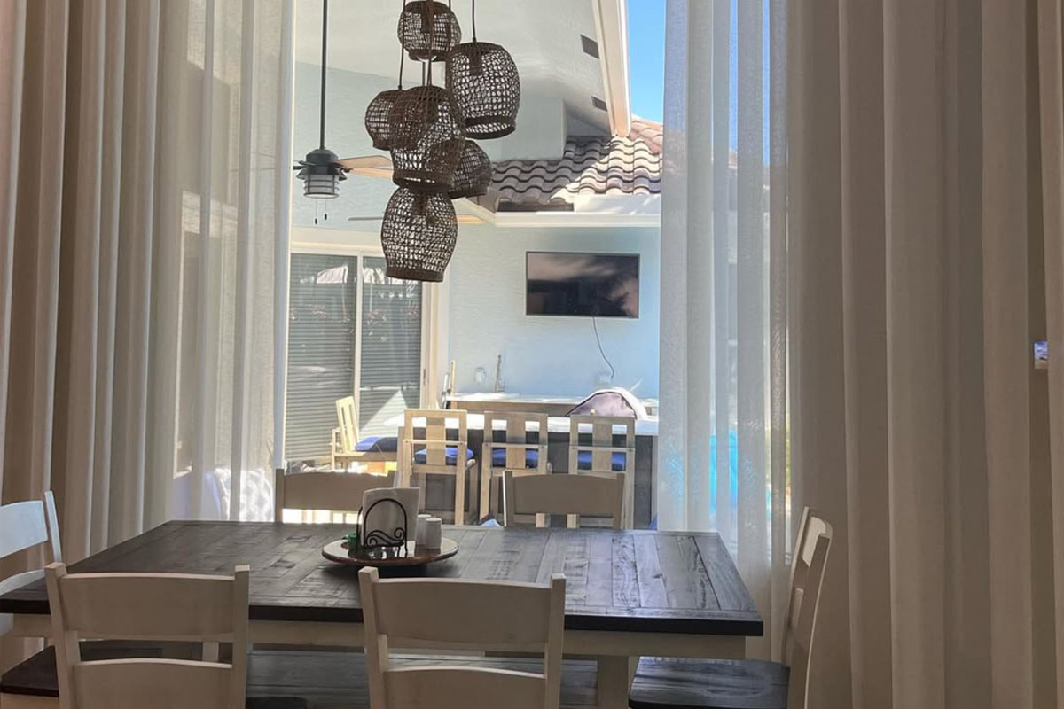 Dining Room Set with Outside Backrop
